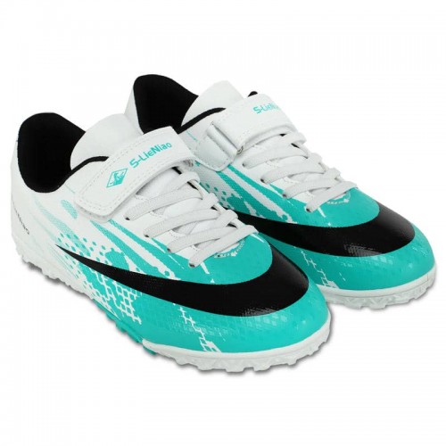 Сороконіжки футбольні дитячі S-LieNiao розмір 35, білий-бірюзовий, код: A8-32-38-2_35