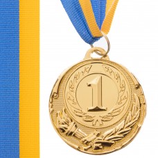 Медаль спортивная с лентой PlayGame Zing золото, код: C-4334-G