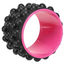 Колесо для йоги масажне FitGo Wheel Yoga 230 мм, чорний-малиновий, код: FI-6205_BKP