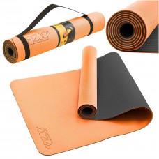 Килимок для йоги та фітнесу 4Fizjo TPE 4 мм Orange/Black, код: 4FJ0337