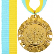 Медаль спортивна зі стрічкою пластикова PlayGame Victory ø7см, золото, код: C-1436-S52