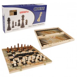 Шашки, шахи, нарди PlayGame дерево, 340х340 мм, код: S3834-WS