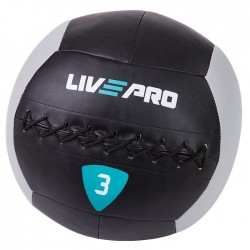 М'яч для кросфіту LivePro Wall Ball 3 кг, чорний-сірий, код: 6951376100006