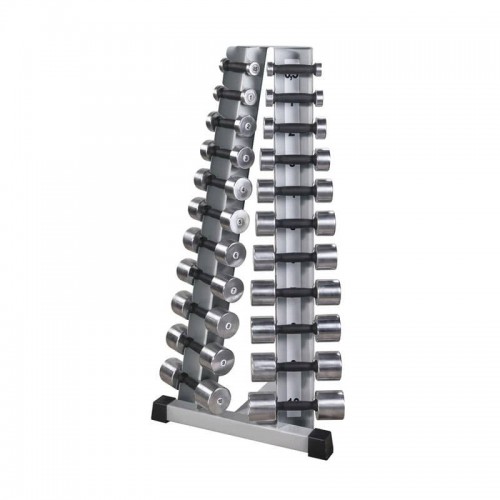 Стійка з набором гантелей хром-пластик (0,5 - 10 кг) InterAtletik Gym 1740х650х1463 мм, код: BT410.1