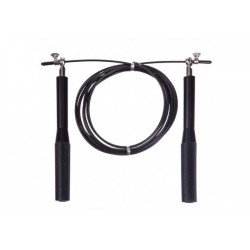 Швидкісна скакалка EasyFit Aluminium 3м зі сталевим тросом та алюмінієвими ручками, чорний, код:  EF-1910-BK-EF