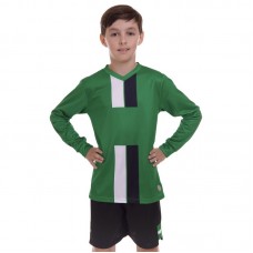 Форма футбольна дитяча PlayGame з довгим рукавом, розмір 30, ріст 150 см, зелений-чорний, код: CO-2001B-1_30GBK-S52