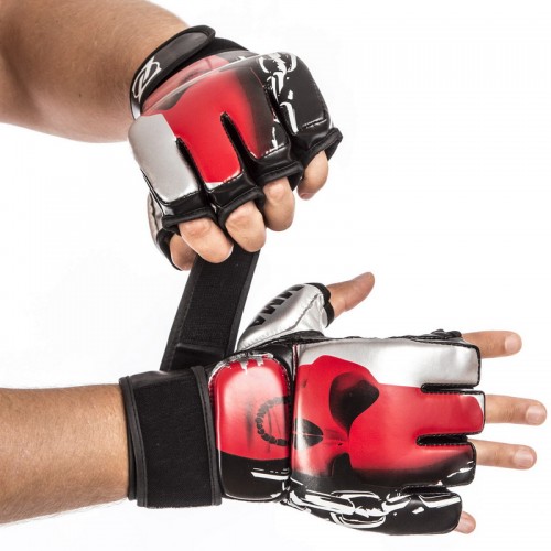 Рукавички для змішаних єдиноборств MMA Zelart розмір XL, чорний-червоний, код: BO-1319_XLBKR