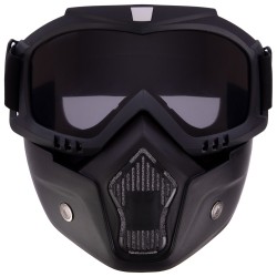 Захисна маска-трансформер Tactical чорна із сірими лінзами, код: MT-009-BKG-S52