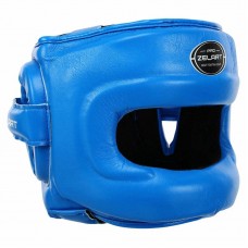 Шолом боксерський з бампером шкіряний Zelart M, синій, код: BO-3914_MBL