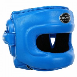Шолом боксерський з бампером шкіряний Zelart M, синій, код: BO-3914_MBL Шолом боксерський з бампером шкіряний Zelart M, синій, код: BO-3914_MBL