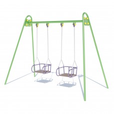 Гойдалка подвійна на ланцюгах Miros 2800х1400х2100 мм, код: DIO310.3