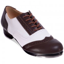 Туфлі для степу та чечітки Zelart розмір 38, коричневий-білий, код: DN-3686_38BRW
