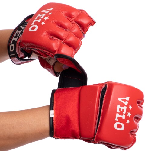 Рукавички для змішаних єдиноборств MMA Velo S червоний, код: ULI-4026_SR