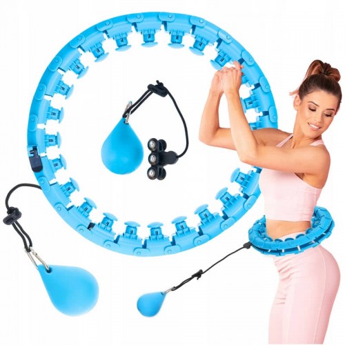 Обруч (хулахуп) масажний 4FIZJO з обтяженням Sky Blue, код: P-5907739316837