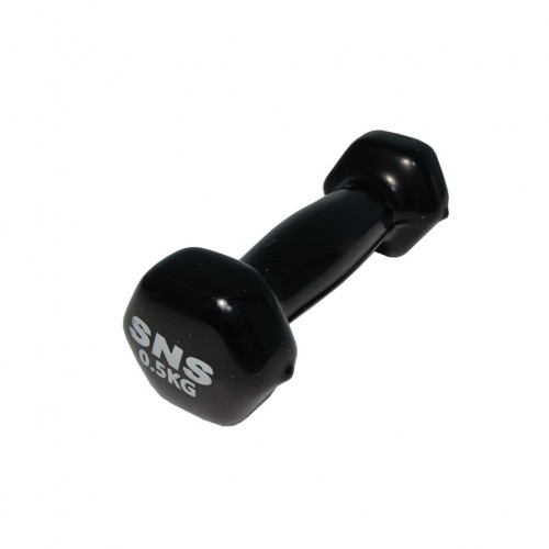 Гантель вінілова SNS 1х0,5 кг, чорний, код: 12327-SNS
