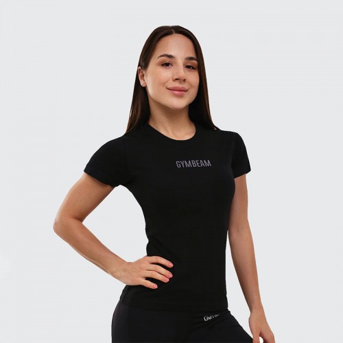 Футболка жіноча спортивна GymBeam Clothing FIT Black S, чорний, код: 219412-GB