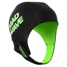 Шолом для тріатлону та плавання на відкритій воді MadWave Neo Cap GDSKN S-M, чорний-зелений, код: M204208_SMBKG