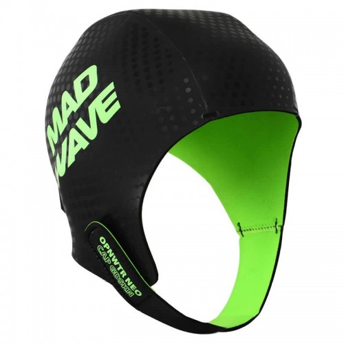 Шолом для тріатлону та плавання на відкритій воді MadWave Neo Cap GDSKN S-M, чорний-зелений, код: M204208_SMBKG