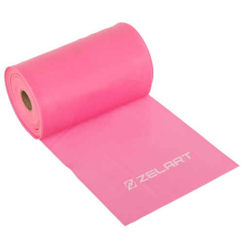 Стрічка еластична для фітнесу та йоги Zelart 12000х150х0,4 мм, рожевий, код: FI-5361-2