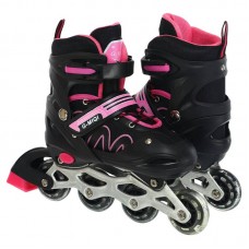 Роликові ковзани розсувні Fei Bao розмір S (31-34), чорний-рожевий, код: SK-9457_SP Роликові ковзани розсувні Fei Bao розмір S (31-34), чорний-рожевий, код: SK-9457_SP