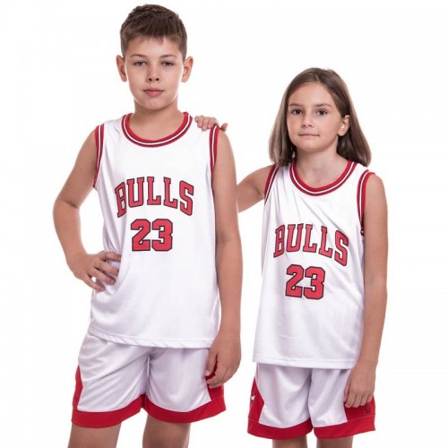 Форма баскетбольна дитяча NBA клуб Chicago Bulls 23 XL (9-10 років), 134-150см, білий-червоний, код: 5351_XLWR
