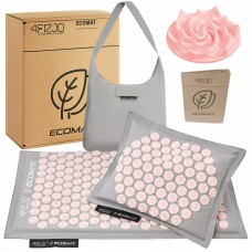 Килимок акупунктурний з подушкою 4Fizjo Eco Mat Аплікатор Кузнєцова 620х480 мм, Grey/Pink, код: P-5907739312174