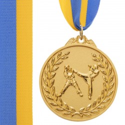 Медаль спортивна зі стрічкою PlayGame Єдиноборства золота, код: C-4853_G