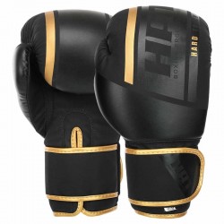 Боксерські рукавиці Hard Touch 10 унцій, чорний-золотий, код: BO-4250_10BKGO
