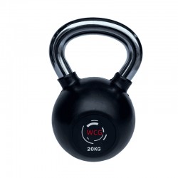 Гиря прогумована з хромованою ручкою WCG 20 кг, код: KPR-20-IF Гиря прогумована з хромованою ручкою WCG 20 кг, код: KPR-20-IF