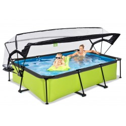 Басейн каркасний для дітей, дачі Exit з куполом 300х200х65 см в кольорі "Лайм", код: 30.20.32.40