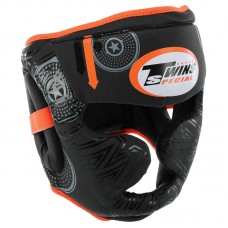 Шолом боксерський з повним захистом Twins PVC XL, чорний-помаранчевий, код: BO-9481_XLOR