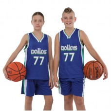 Форма баскетбольна дитяча NBA клуб Dallas Mavericks 77, розмір XL, синій, код: BA-9453_XLBL