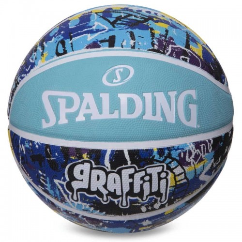 М"яч баскетбольний гумовий Spalding Graffiti №7, блакитний-синій, код: 84373Y-S52