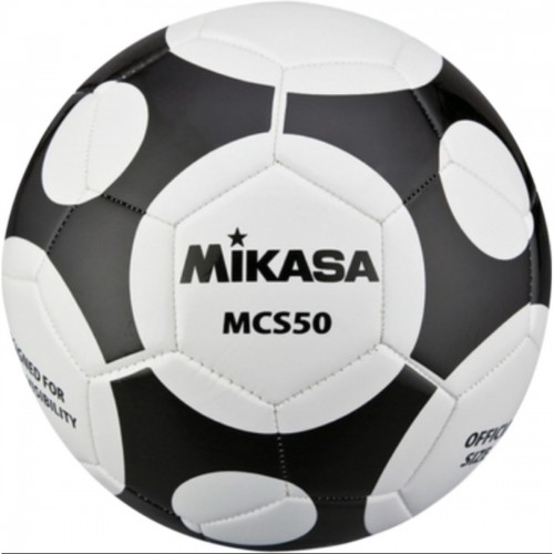 М"яч футбольний Mikasa MCS50-WBK №5, білий-чорний, код: 4907225960682