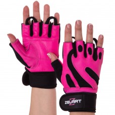 Рукавички для фітнесу жіночі Zelart розмір S чорний-рожевий, код: SB-161738_S