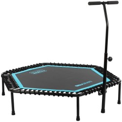 Фітнес батут для джампінгу шестикутний з ручкою LiveUp ø135см, чорний-синій, код: LP8251 Фітнес батут для джампінгу шестикутний з ручкою LiveUp ø135см, чорний-синій, код: LP8251