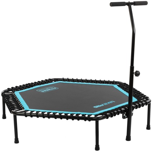 Фітнес батут для джампінгу шестикутний з ручкою LiveUp ø135см, чорний-синій, код: LP8251
