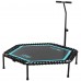 Фітнес батут для джампінгу шестикутний з ручкою LiveUp ø135см, чорний-синій, код: LP8251