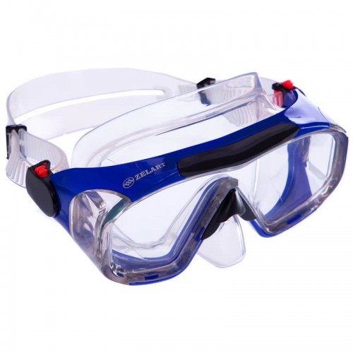 Маска для плавання Zelart синій-чорний, код: M162-SIL_BLBK