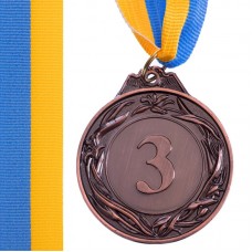 Медаль спортивна зі стрічкою PlayGame Glory бронзова, код: C-3969_B