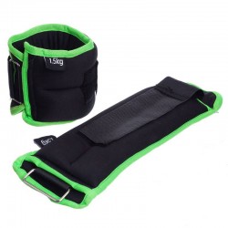 Обважнювачі-манжети для рук і ніг FitGo 2x1,5 кг, чорний-салатовий, код: FI-1302-3_BKLG