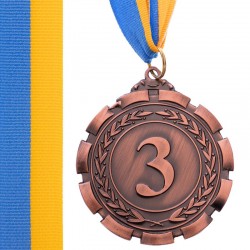 Медаль спортивна зі стрічкою PlayGame Premier бронзова, код: C-6861_B