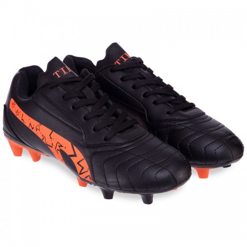 Бутси футбольні Tika розмір 40 (25,5см), чорний-помаранчевий, код: 2005-40-45_40BKOR