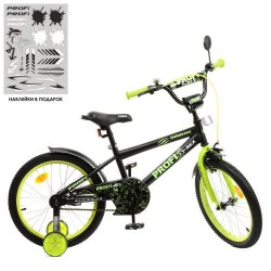 Велосипед дитячий Profi Kids Dino d=18, чорно-салатовий (мат), код: Y1871-1-MP