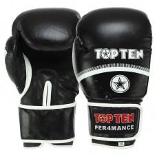 Рукавички боксерські TopTen Performance шкіра, 12oz, чорний, код: TOP-041_12BK