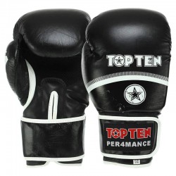 Рукавички боксерські TopTen Performance шкіра, 12oz, чорний, код: TOP-041_12BK