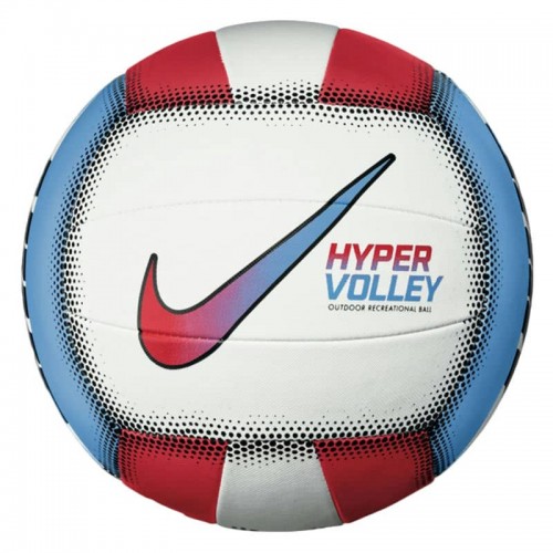 М"яч волейбольний Nike Hypervolley №5 білий-блакитний-червоний, код: 887791358387