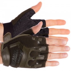 Тактичні рукавички з відкритими пальцями Mechanix L оливковий, код: BC-4926_LOL