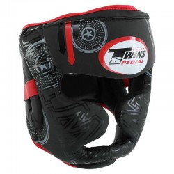 Шолом боксерський з повним захистом Twins PVC XL, чорний-червоний, код: BO-9481_XLR
