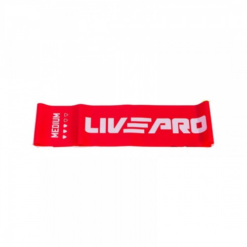 Еспандер стрічка LivePro Fitness Band Medium 2000х150х0,5 мм (6,8кг), червоний, код: 6951376153675